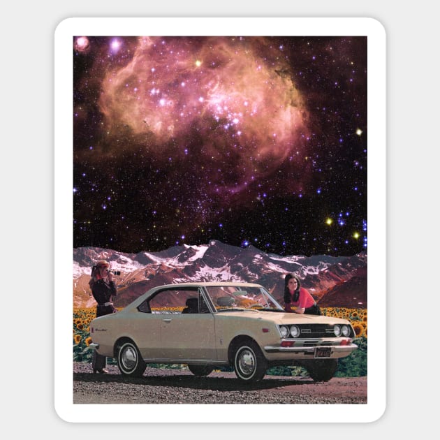 It's a Beautiful View - Space Aesthetic Collage, Retro Sci-Fi, Retro Futurism Sticker by jessgaspar